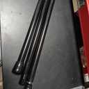 1' Diameter Curtain Rods, 30-144 Inch, Black, Iron, Matte Black Painted, Fit 30-142 Inch Windows, Heavy Duty, Adjustable, Window Treatment Single Rods