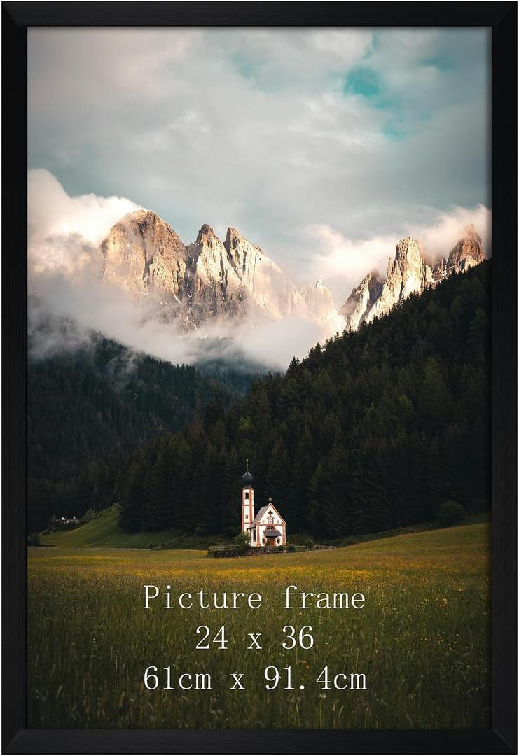 Giftgarden 24x36 Poster Frame Black, 36x24 Metal Picture Frame for Wall Display, 1 Pack