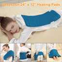 Deepsoon Heating Pad,Electric Heating Pads for Back,Neck,Moist Heating Pad for Abdomen Shoulder Knee Legs,Dry/Moist Heat&Auto Shut Off,Mother's Day Birthday for Men and Women,Blue,24x12 Inch