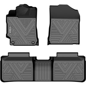 KYX Floor Mats Fits for Toyota Camry 2017 2016 2015 2014 2013 2012, 3D Scanning Design Floor Liners,Front & Rear, Customized All Weather Heavy Duty Protection TPE Waterproof Car Mats Sedan Accessories