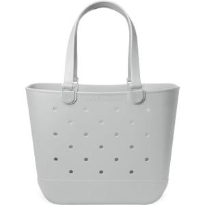 Simple Modern Extra-Large Beach Bag | Waterproof Getaway Rubber Tote with Zipper Pocket for Travel, Pool, Boat, Groceries, Sports | Ice Gray