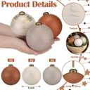 2 x 6 Pcs 4 Inch Neutral Christmas Ball Ornaments with Velvet Ribbon Large Rustic Textured Tan Brown Beige White Xmas Ornaments Antique Farmhouse Modern Christmas Decor for Tree Indoor Outdoor (Classic Copper)