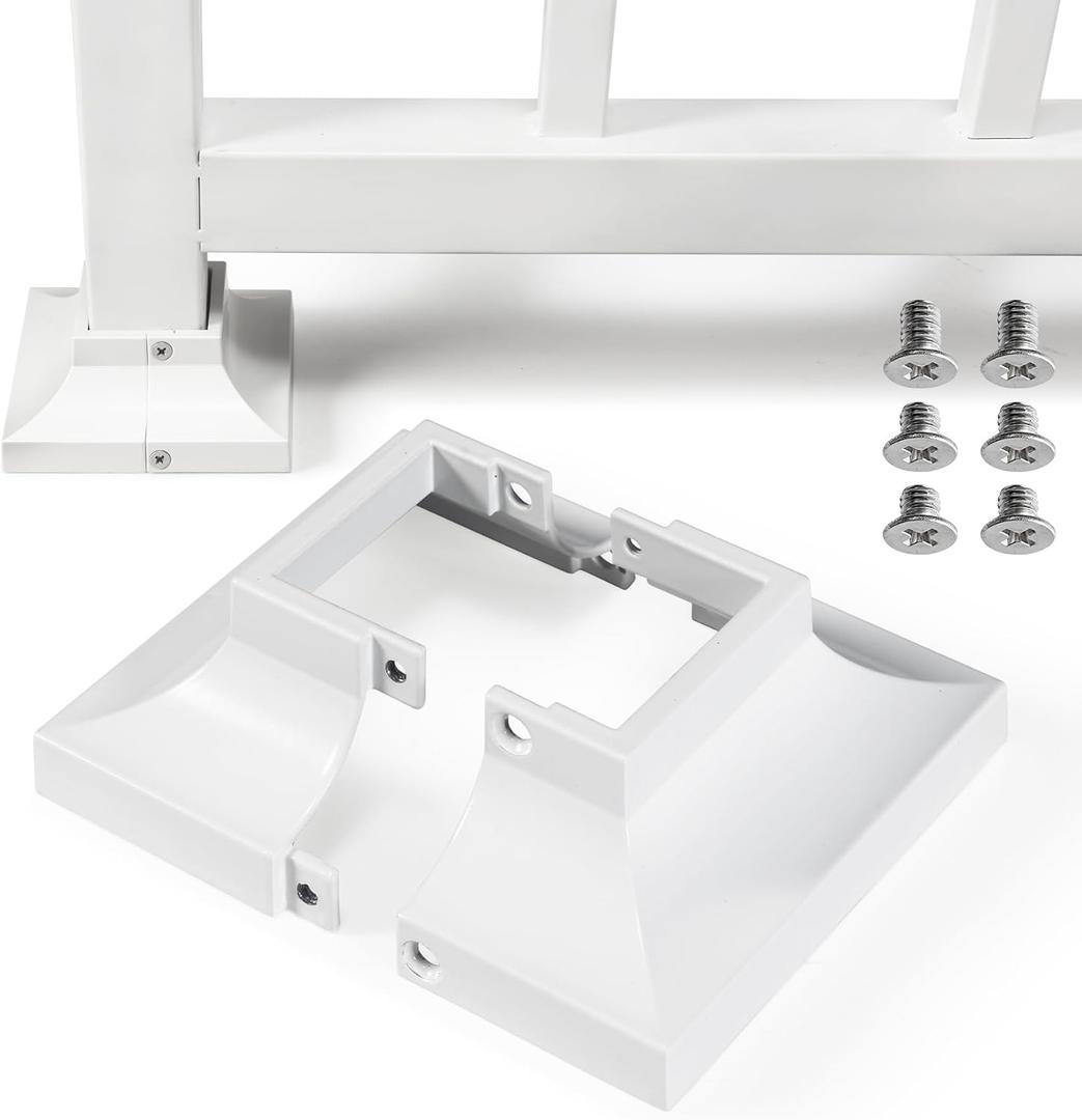 8pcs Post 2" Aluminum Deck Post Base Cover, Post Skirt, Handrail, Stair, Porch, Deck Railing Base Brackets Covers (White)