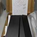 WOWLIVE Double Layer Bread Box for Kitchen Countertop, Large Bamboo Bread Storage Container for Homemade Bread, Farmhouse Bread Holder for Kitchen Counter Cabinet, Pantry, Cupboard (Black, Medium)