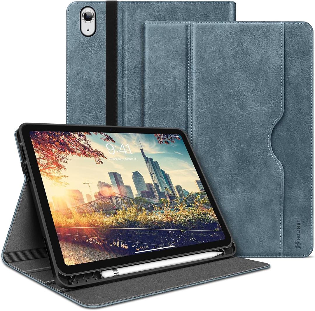 H HOLIMET Case for iPad (A16) 11th Generation 11'' 2025/ iPad 10th Generation 2022 New iPad 10.9 Inch Case with Pencil Holder, Protective Cases Shockproof Cover, Blue