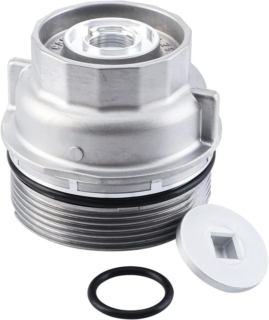 Oil Filter Housing Cap Assembly 15620-31060 with Oil Plug Fit for Toyota 2005-2019 Tundra RAV4 4Runner Camry Highlander Tacoma Avalon Sienna Venza Lexus RX350 Replacement 1562031060 15643-31050