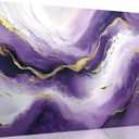 TutuBeer 1 Pcs Purple Wall Art Purple Pictures for Wall Purple and Gold Abstract Canvas Picture Print on Canvas Purple Picture for Bedroom for Room Decor Stretched and Framed 16x24 inch