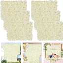 Flower Wall Backdrop Panels - 12 Pcs Ivory Flower Wall Panels Flower Wall Decor for Wedding Party Prom Valentine Decoration