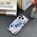 Case Compatible with iPhone 17 Pro,Scratch Resistant Hybrid 2-Layer Hard Shell Phone Case,Ball Blue Bow Flower Collage Aesthetic