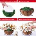 Artificial Fall Flowers Fake Hanging Plants Flowers Basket for Outdoors Autumn Decoration, Silk Morning Glory with Eucalyptus Look Real UV Resistant Faux Flowers for Outside Porch Patio Balcony, White