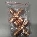 PATIKIL 1/2 Inch ID 15mm OD Copper Union Cross Pipe Fitting, 2 Pack 4 Way Welding Copper End Feed Equal Pipe Connector for Plumbing Air Conditioning Refrigeration Gas Water Oil