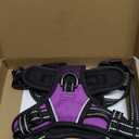 PHOEPET No Pull Dog Harness Medium Reflective Front Clip Vest with Handle,Adjustable 2 Metal Rings 3 Buckles,[Easy to Put on & Take Off](M, Purple)