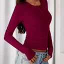 PRETTYGARDEN Womens Casual Long Sleeve Tops 2026 Fall Crew Neck Fitted Henley Shirts Basic Tee Blouse Knit Going Out Outfits (XXL)