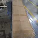 Fredbeck 42x96 inch White Barn Door with 7FT Sliding Door Hardware Kit Included & Handle,MDF,Solid PVC Surface,DIY Assembly,5-Panel