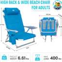 #WEJOY Beach Chair for Adults, Reclining Adjustable Position, Lay Flat Lightweight Folding Portable Aluminum Chair with Backpack Straps,Padded headrest, Heavy Duty 400 lbs Lawn Chair for Beach, Sand (26.3"D x 25"W x 30.71"H)