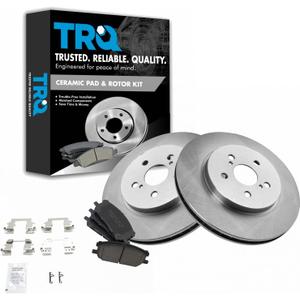 TRQ Front Brake Pad & Rotor Kit Brake Pads Brake Rotor Ceramic Compatible with 2004-2006 Lexus RX330 2007-2009 RX350 2006-2008 RX400h 2006-2007 Toyota Highlander