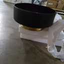 47th & Main Modern Decorative Glass Bowl Home Dcor for Table, 8" Dia x 3.75" H, Black/Gold