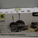 GreenPan 12 Piece Nonstick Swift Cookware Set, Ceramic PFAS-Free Pots & Pans with Lids, Dishwasher & Oven/Broiler Safe to 600F, Kitchen Cooking Set, Sauce, Saute, Stock, Frying Pans, Gray