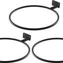 Wall Pot Holder 6in 3Pack Ring Plant Hanger, Metal Planter Hooks Wall Mounted Bracket Heavy Duty for Outdoor Indoor Black