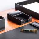 Dacasso Black Bonded Leather Memo Holder, 4-Inch by 6-Inch (A1409)