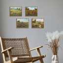 OIQArtOIQ Framed Wall Art Vintage Wall Decor Wildflower Fields Canvas Art Spring Florals Pictures Cottage Paintings Landscape Prints Countryside Artwork For Kitchen Bedroom Living room (8x10 in, Pastoral Pathway)