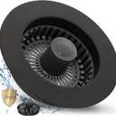 3 in 1 Kitchen Sink Stopper, Pop Up Kitchen Sink Drain Strainer, with an Extra Basket Strainer, Kitchen Sink Drain Stopper for US Standard 3-1/2 Inch, Brass Material Electroplate Black