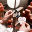 AMONE Sublimation Ceramic Ornaments - Bulk Ceramic Discs for Heat Press Printing - White Round Porcelain Ornament Personalized Xmas Tree Ornament (White-Heart -25PC)