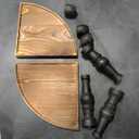 GoFika Small Corner Shelf Stand, 2 Tier Wooden Shelving Unit Black Riser, Vintage Corner Countertop Pedestal Stand Stackable Rack