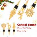 Christmas Wine Stopper 3PCS Christmas Decorations Bottle Stoppers for Party Decorations Wine Stopper Xmas Gift Decorative Gold Xmas Bottle Stoppers for Birthday Supplies Accessories Wedding Party