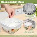 Square Glass Containers with Lids 24oz - Borosilicate Glass Food Storage Set 3 Cup, Freezer Safe Meal Prep Containers, Sandwich Lunch Box, Yogurt Cereal Bowls with Vented Lids BPA Free 4 Pack