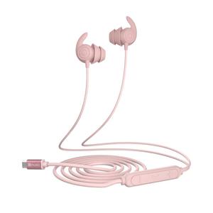 Hmusic Sleep Earbuds,USB C Wired Sleep Headphones for Side Sleepers,30dB Noise Isolate Sleep Earplugs w/Mic,2g Lightweight Soft Silicone,Flat Thin Bed Earphones for Relax,Focus,Travel,Yoga(Pink)