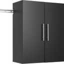 Prepac HangUps 24 Wall Mount Storage Cabinet, Ideal Bathroom, Laundry, Kitchen, Office, Garage Cabinet for Organization and Extra Storage, Attaches to Wall Mounted Rail, 24W x 30H, 12D, Black
