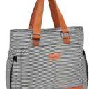 Large Women Lunch Bags for Work/Insulated Adult Lunch Box/Leakproof Cooler Lunch Tote Bag with Storage Pocket. Reusable Lunch Cooler Purse for Work Picnic Hiking 14L, Stripe