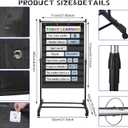 8 Pcs Adjustable Pocket Chart Stand Set Include 1 Standard Pocket Chart 6 Replacement Rings and 1 Adjustable Stand for Classrooms Home Teacher Lessons Educational Tools(Black)