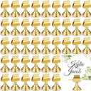 Kathfly 48 Pcs Wedding Table Number Holders 1.7 Inch Gold Metal Mini Place Card Holders Bulk Harp-clip Table Sign Stands Card Holder Display Picture Memo Notes Menu for Restaurants Birthday Decor