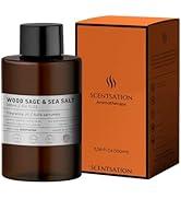 SCENTSATION Essential Oils for Diffusers for Home - WOOD SAGE & SEA SALT 3.4 Fl Oz - Everyday Aromatherapy - Long Lasting Hotel Collection Diffuser Oil - Oils for Diffuser - Made in USA