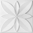 WOWSTAR 12-Pack 24"x24" Drop Ceiling Tiles, Waterproof Glue Up Ceiling Decor, White