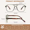Oversized Aviator Reading Glasses Men with Blue Light Blocking, 3 Pack Retro Reading Glasses Computer Readers Men