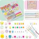 Xylise Beaded Keychain Making kit 277pcs Acrylic Heart Star Flower Letter Alphabet Bag Charms Beads DIY Key Chain Charm Supplies Crafts Accessoriess Jewerly Making Kit for Women (277)