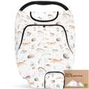 Baby Car Seat Cover for Boys, Girls - Breathable Infant Carseat Canopy for Winter, Rain, Universal Stretchy Fit Nursing Cover for Breastfeeding Newborns, Super Soft, Easy Access Zip Window (Arcadia) 