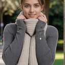 MissShorthair Womens Scarf Large Chunky Knit Warm Scarfs Cashmere Feel Scarves for Women and Men Cold Weather (Gray)