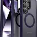 Oterkin Magnetic for Samsung Galaxy S25 Ultra Case Matte [Compatible with MagSafe][Frosted Translucent][Military Grade Protection][Shockproof Anti-Scratch] Slim S25 Ultra Phone Case (Dark Purple)