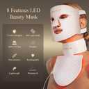 MEGELIN Led Red Light Therapy Face & Neck Mask, 7 Colors Led Light Therapy Facial Mask, Infrared Red Light Therapy Mask, Infrared Light Skin Rejuvenation (White)
