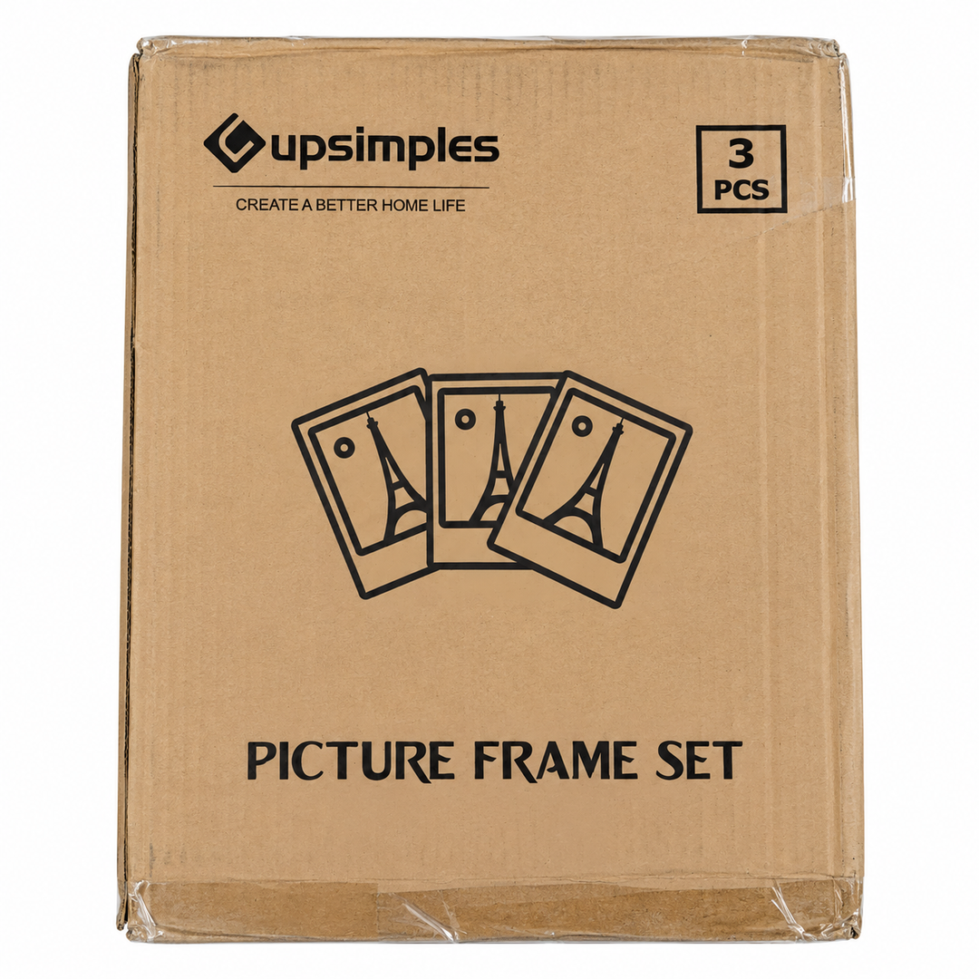 Set Of 3 Upsimples CH-UP12115 Home Decorative Black Picture Frame Size 12"X12"