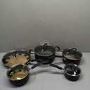 T-fal Ultimate Hard Anodized Nonstick Cookware Set 14 Piece, Oven Broiler Safe 400F, Lid Safe 350F, Kitchen Cooking Set w/Fry Pans, Saucepans, Griddle, Dutch Oven, Pots & Pans, Dishwasher Safe, Black