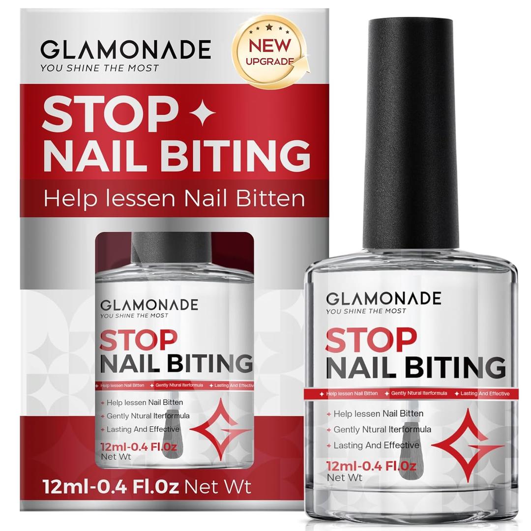 Glamonade Nail Biting Prevention For Kids: 12ml Extra Bitter No Bite Nail Polish Thumb Sucking Deterrent 48H Long-Lasting Matte Clear Strength Nail Repair for Damaged Nails Care & Habit Breaker Aid