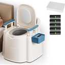 Bedside Commodes for Seniors with 100 Liners and 50 Large Absorbent Pads, Potty Chair for adults and elderly with Detachable Armrest, 16.3" Seat Width, 500lbs Heavy Duty - Bedside Toilet for Senior