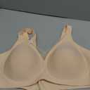 Women's Wireless Bras Full Coverage V Mesh Padded Bralette No Underwire Seamless Comfortable Everyday Bra (Beige, L)