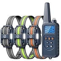 Heaflex Dog Training Collar with Remote, 2600FT Range, 4 Training Modes Beep, Shake, Safe Shock, LED Light, Rechargeable IPX7 Waterproof for All Breeds Sizes, with Three Receiver Collars for 3 Dogs