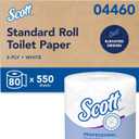Scott Professional Standard Roll Toilet Paper, Bulk, 80 Rolls (04460)
550 Sheets/Roll, 2-Ply, Individually Wrapped, Elevated Design, Plus Tier